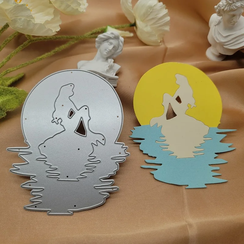 

Mermaid Princess Decoration Metal Cutting Dies Cut Die Mold Scrapbook Paper Craft Knife Mould Blade Punch Stencils Dies