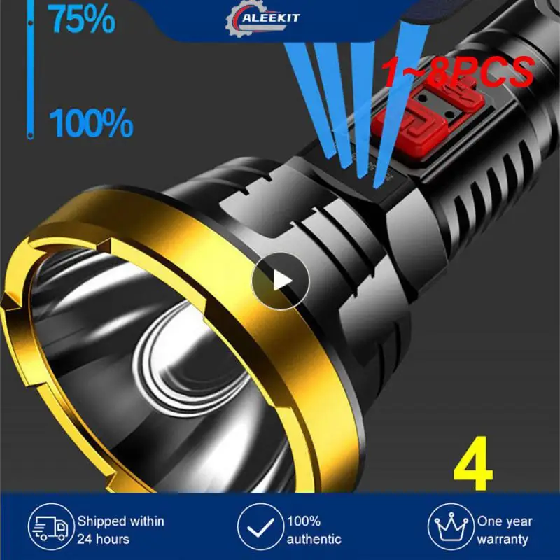 

1~8PCS Powerful LED Flashlight P700 Tactical Flash light Long Range 1000m Torch Waterproof Camping Hand Light USB Rechargeable