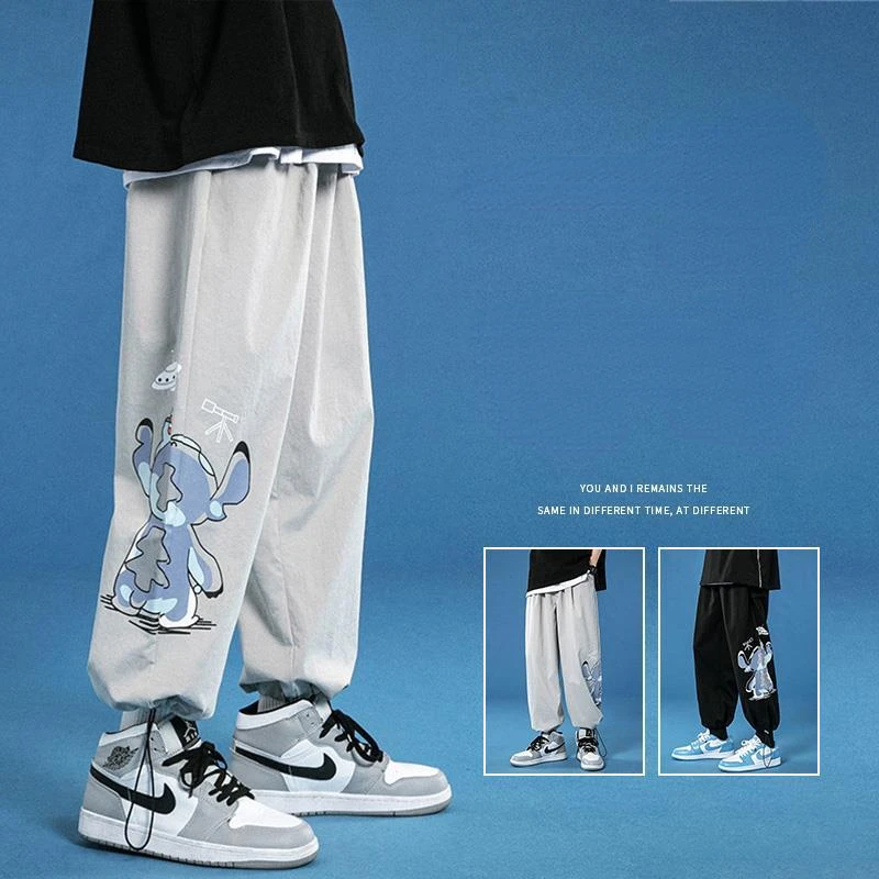 

Мужские спортивные штаны в японском стиле, спортивные повседневные штаны из тонкого ледяного шелка с широкими штанинами, штаны оверсайз для бега, баскетбола