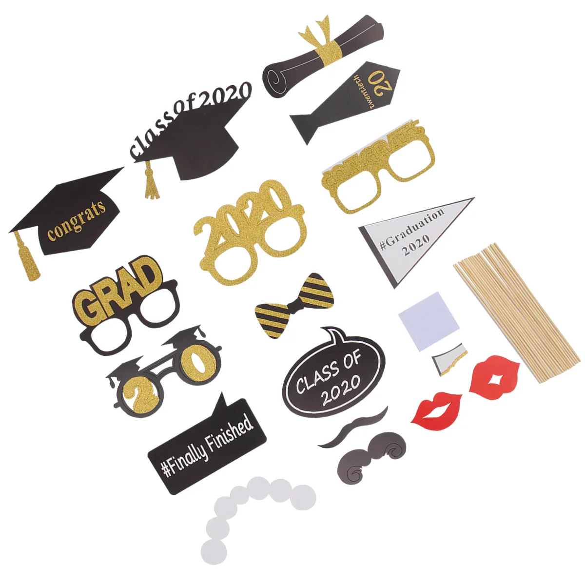 

18pcs Photo Props Photo Shooting Glasses Prom Party Props for Graduation