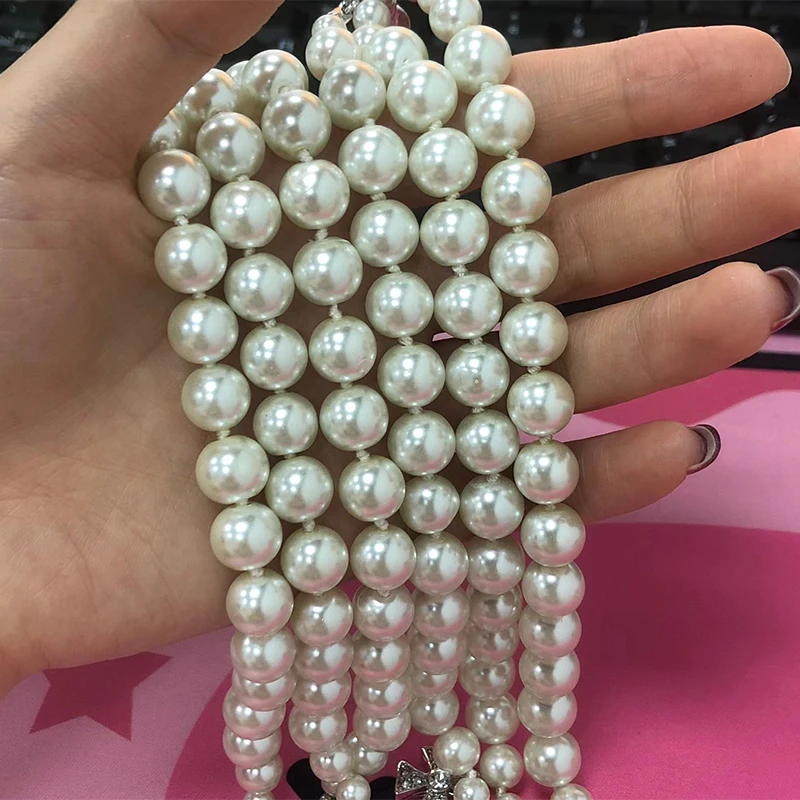 

New Three-layer Pearl Full Diamond French Retro Planet Necklace Choker Clavicle Chain For Women Gift Wedding Party