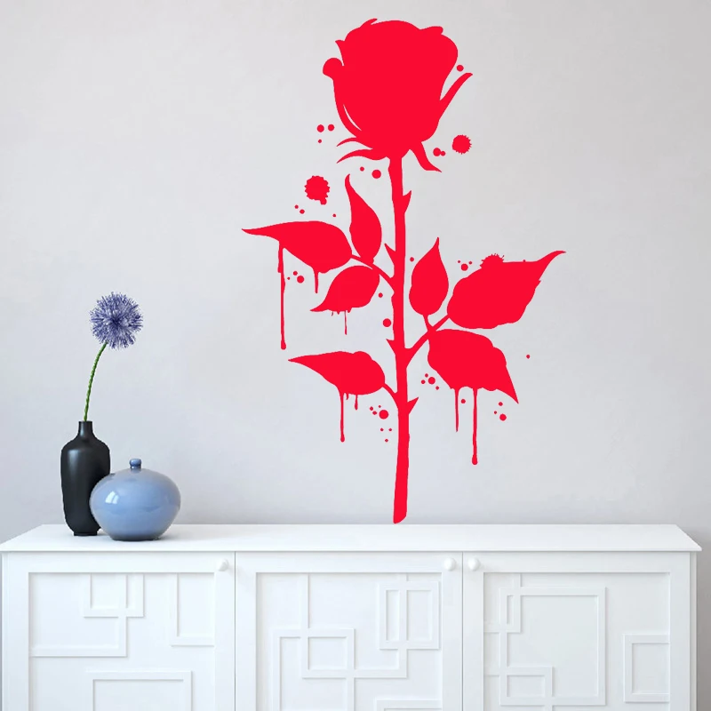 

Rose Wall Sticker Rose Flower Vinyl Decal Plant Flowers Home Decor Bedroom Living Room Decoration Romantic Art Mural Love