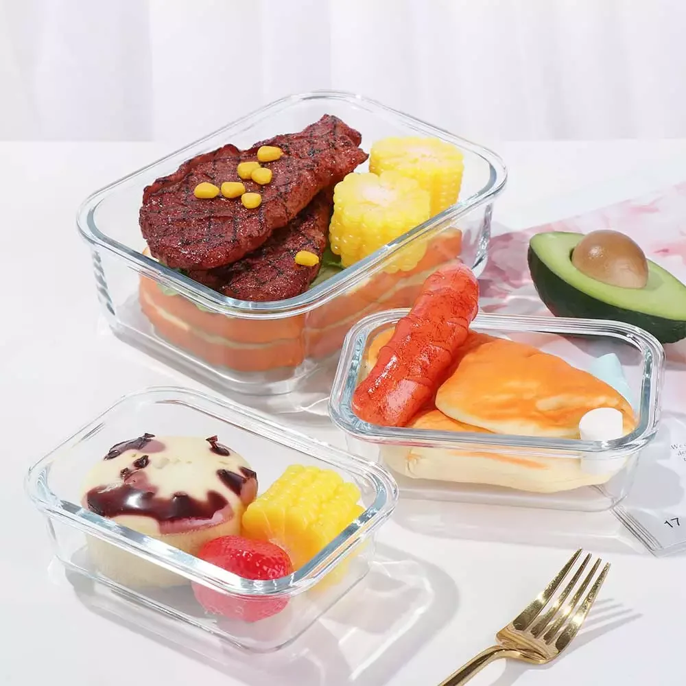 

Freezer Dishwasher Extra Large Food Storage Containers Glass Lunch Box Airtight Lid Container Microwave Oven Safe