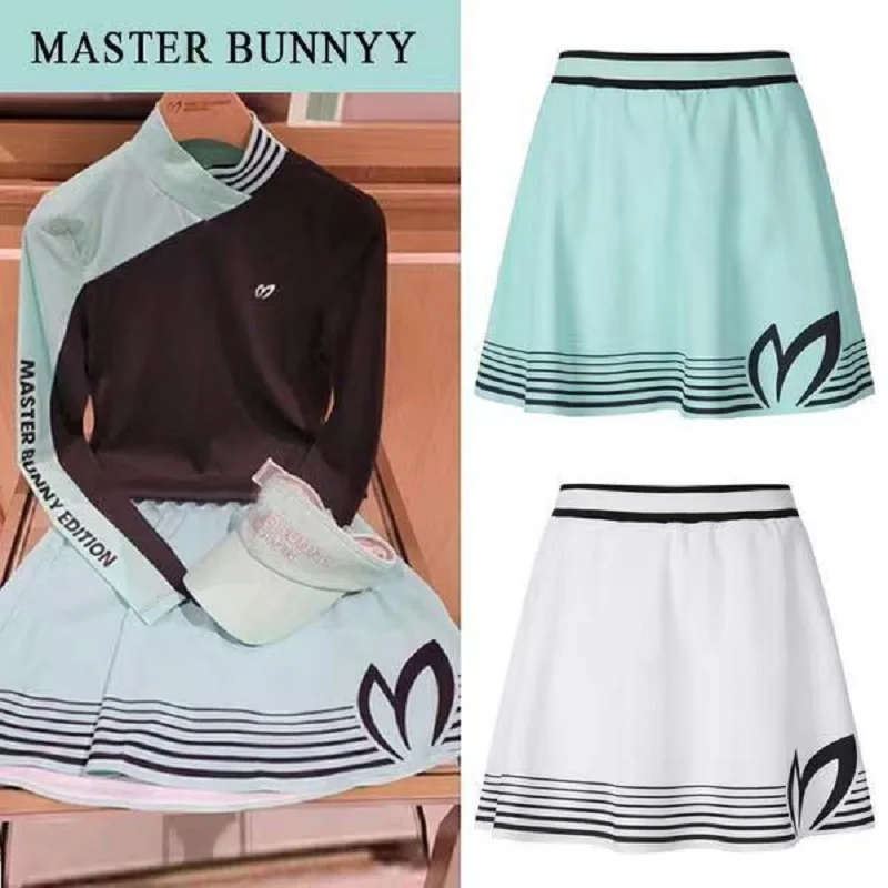 

Summer Women's Double Rabbit Ears Comfortable Breathable Pure Golf Stripe Skirt Standard Color