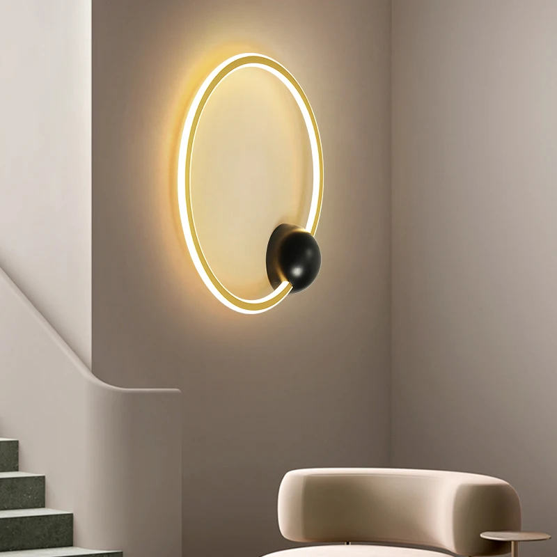 

JJC Nordic Corridor Lamp Modern Simple Living Room Wall Lamp Living Room Corridor Stair Lamp Bedroom LED Bedside Lamp