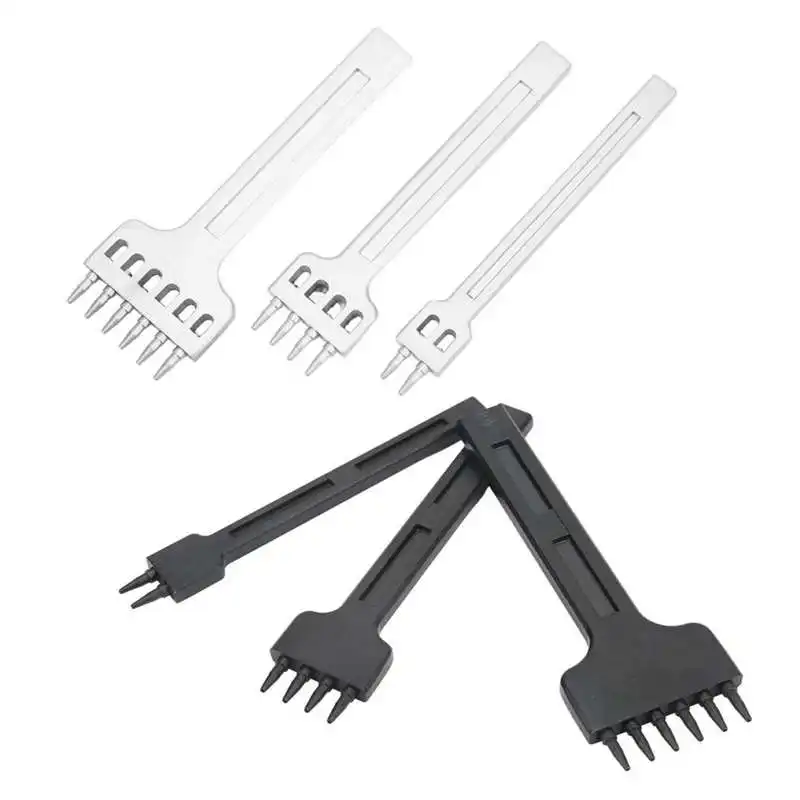 

Дырокол для кожи, 3 шт., дырокол для кожи, черный, 2 зуба, 4 зуба, 6 зубьев, дырокол для кожи «сделай сам», дырокол для кожи