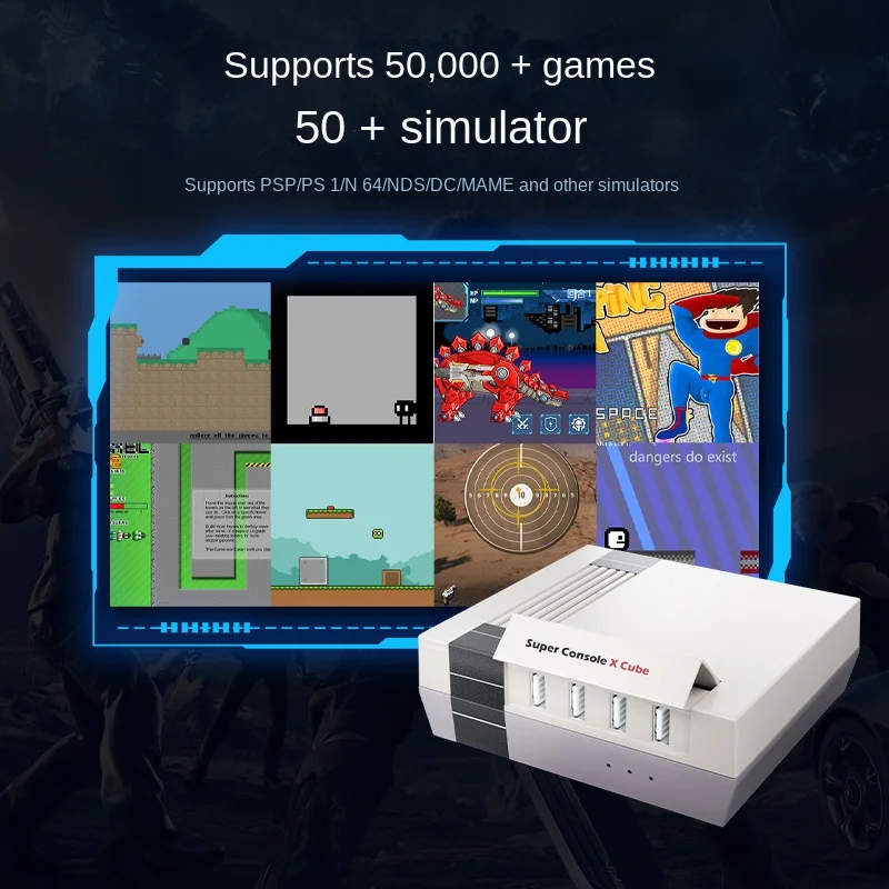 

Wireless Retro Game Console Player Handheld for Super Console X Cube with Classic Red and White Design