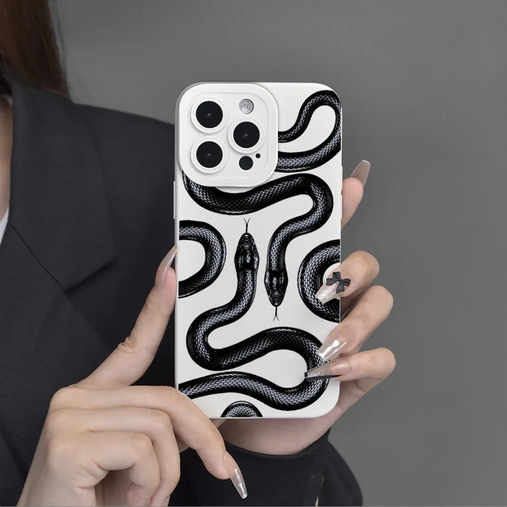 Милый Забавный чехол со змеиным рисунком для IPhone 15 14 13 12 11 Pro Max XS XR X 8 7 Plus IPhones 14Pro 15Pro