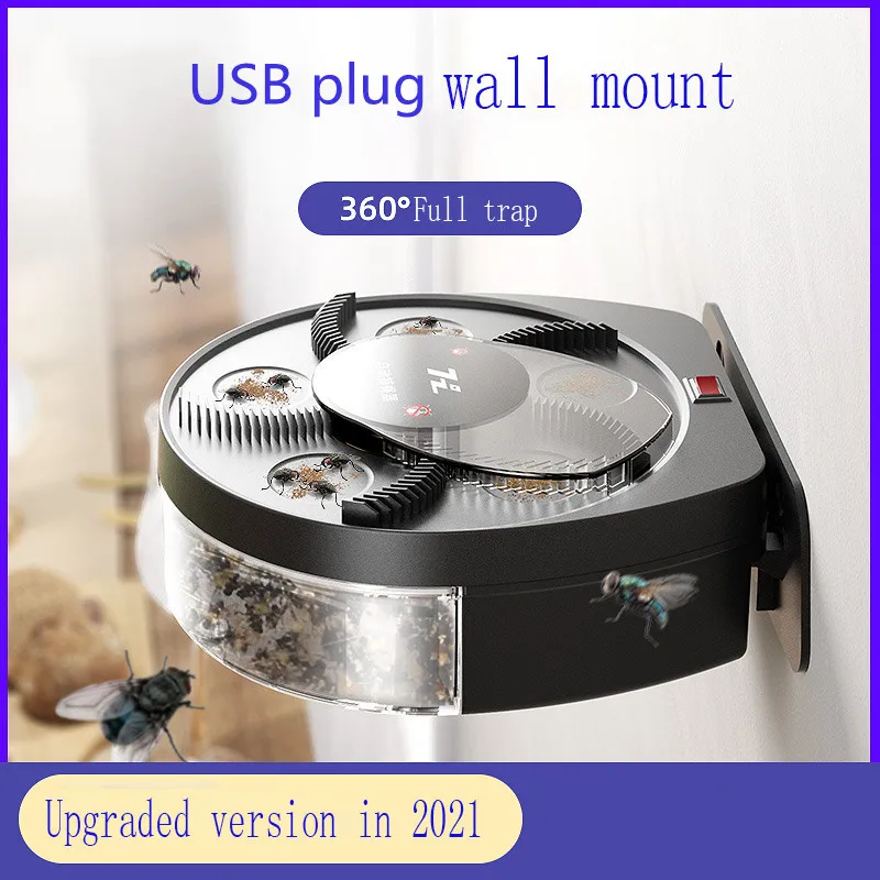 

Automatic Flycatcher 2021 Upgrade Wall Mounted USB Electric Fly Trap Home Garden Fly Killer Household Catcher Catching Insect