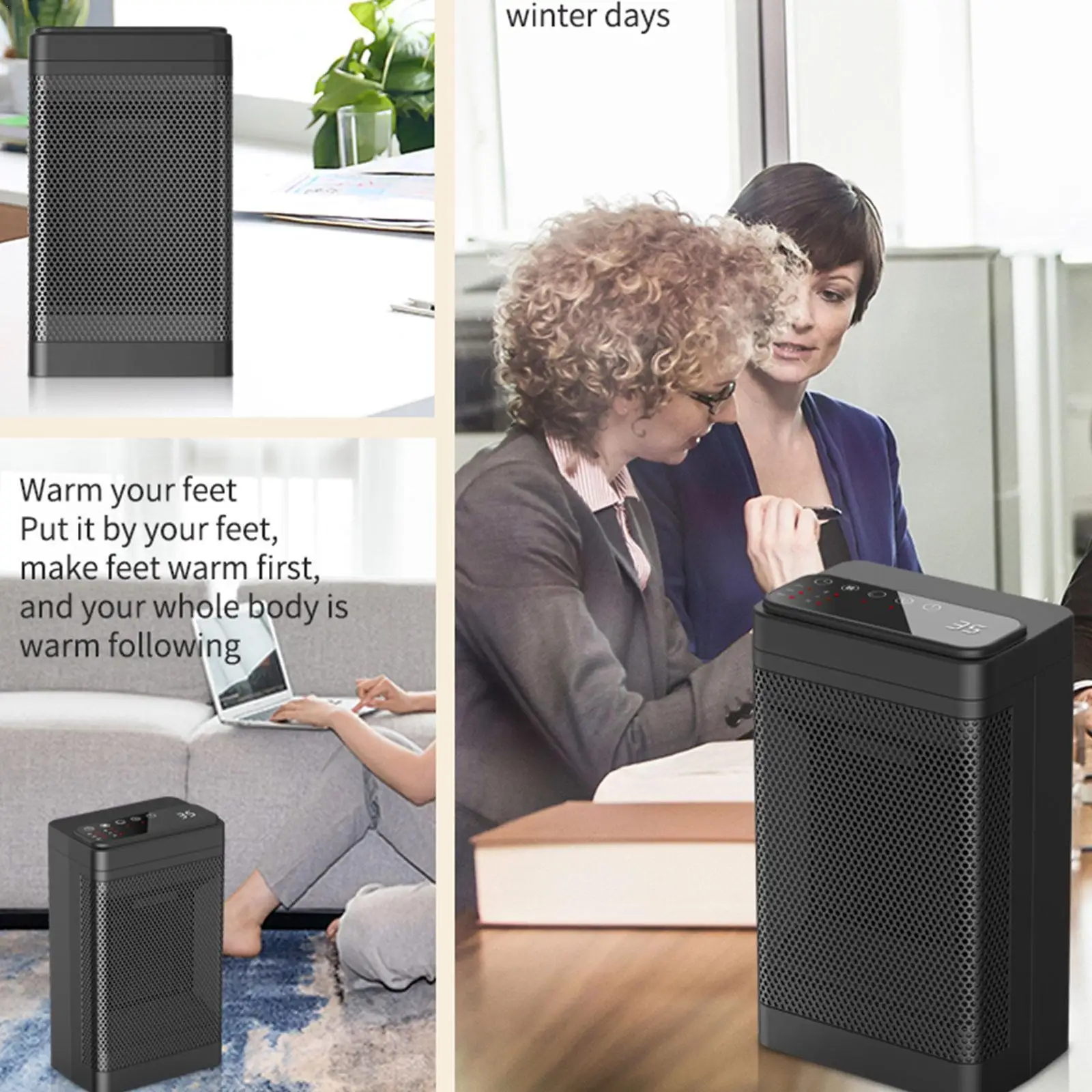 

Portable Mini Heater PTC Ceramic Hot Air Fan Heating Room Silent 110V/220V Tool Home Heater Office Desktop Fans U6T7