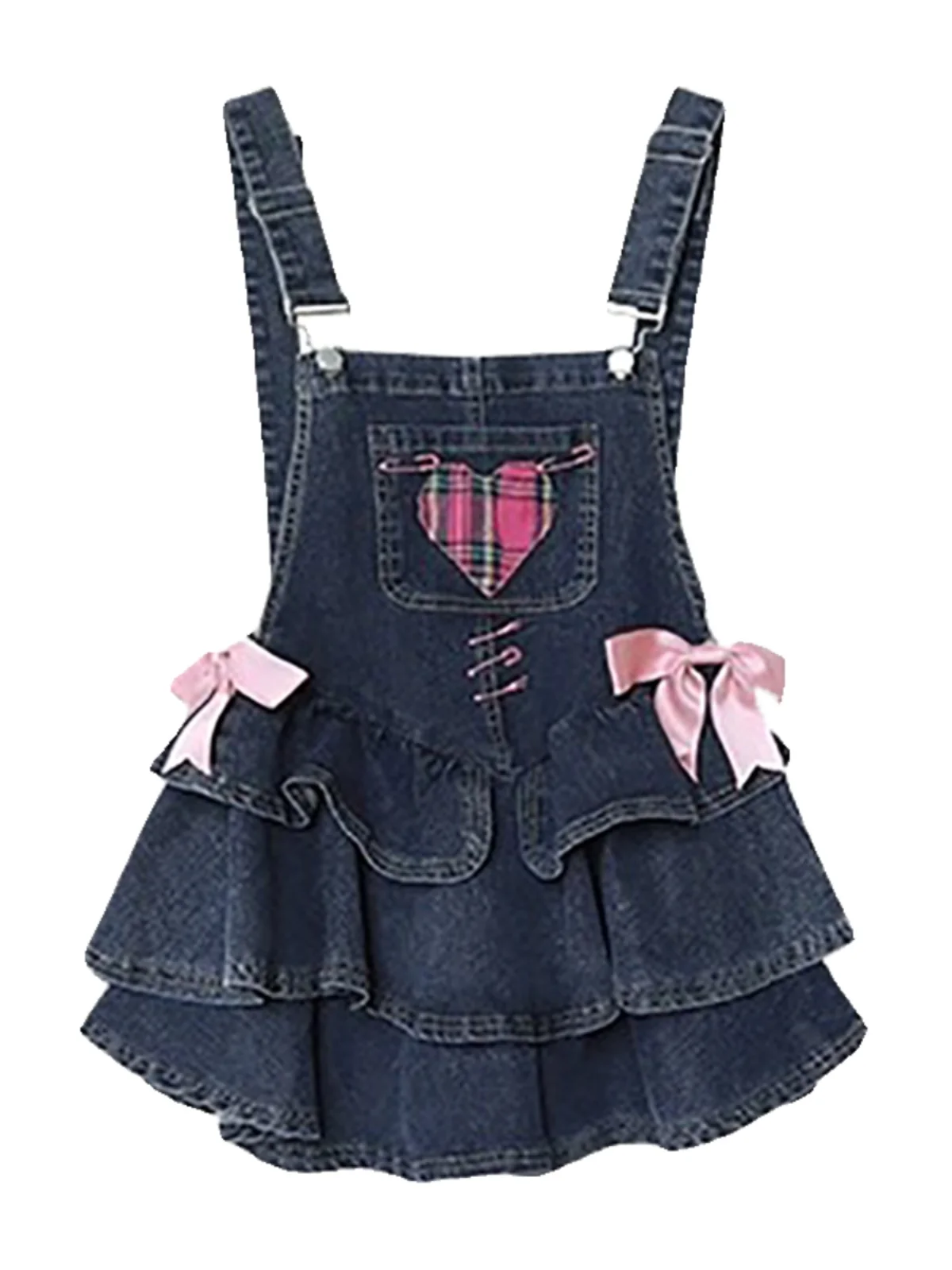 Y2g Millennium Gyaru Demin dress Women Summer Fat Sister Waist Hugging Pleated Girl Suspender Cake Skirt Short dress |