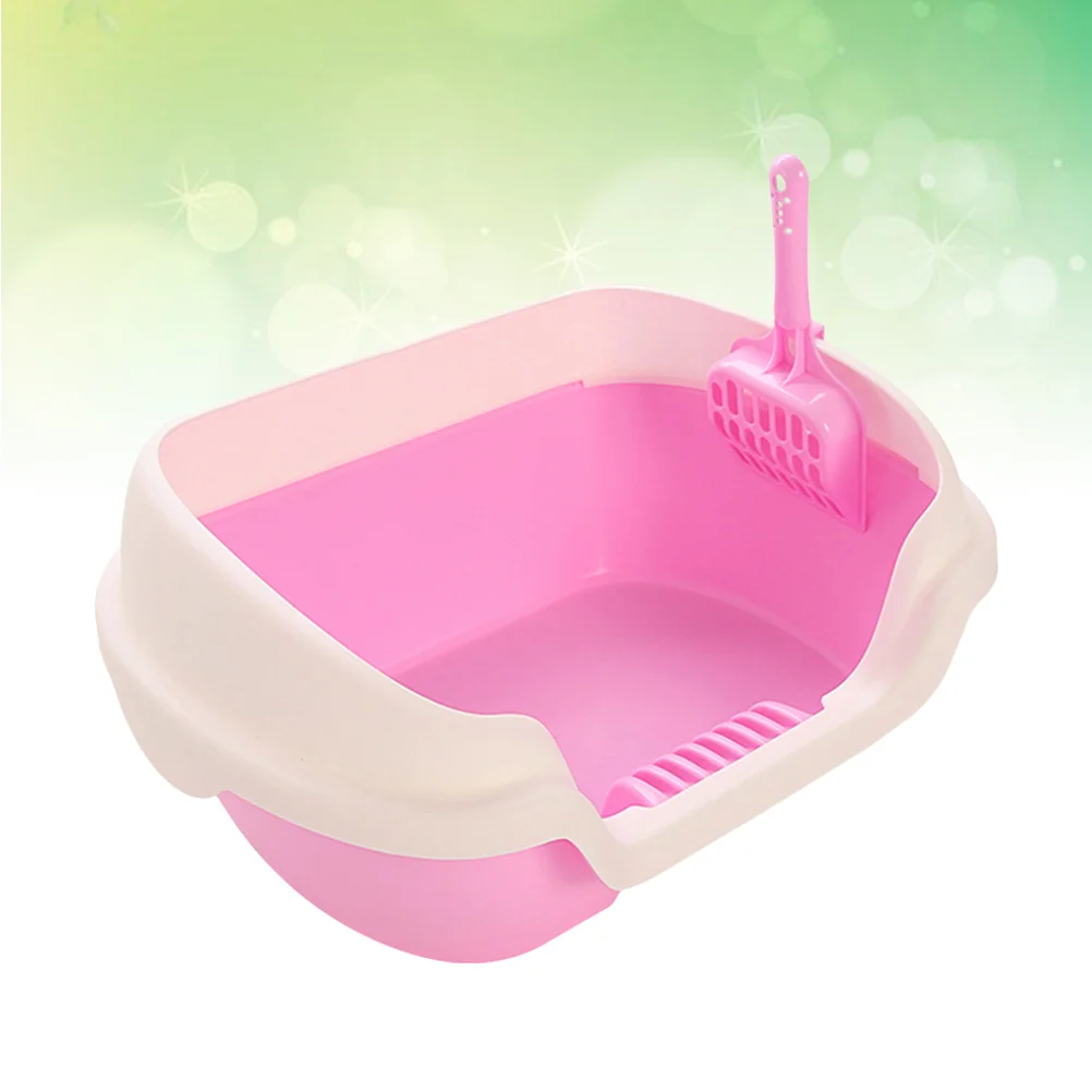 

Litter Cat Box Toilet Boxes Basin Large Supplies Kitten Cats Sifting High Covered Cleaning Pan Open Indoor Self Enclosed Sided