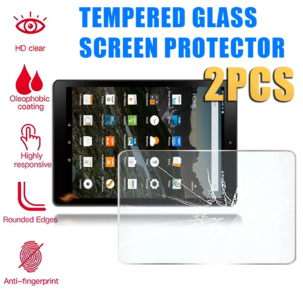 

2PCS 9H HD Tempered Glass Screen Protector for Amazon Fire HD 10 5th Gen (2015) Protective Film Anti-Scratch Film