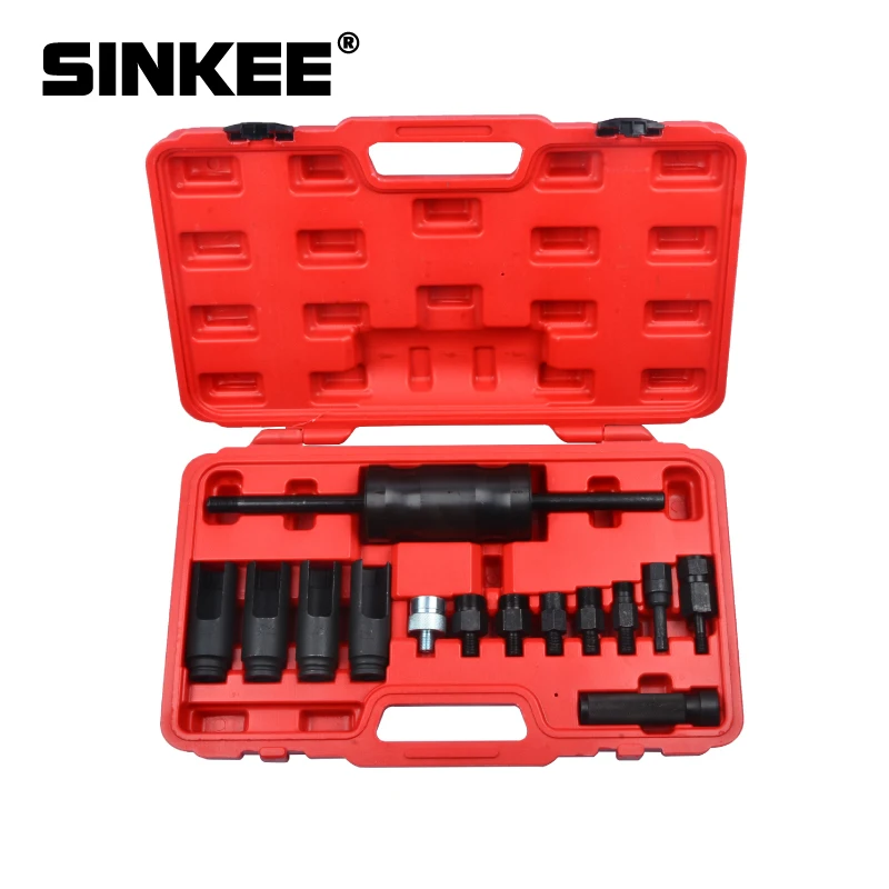 

14 Pcs Injection Puller Extractor Kit Tool For Bosch Delphi Deso Siemens Diesel Injector Remover Common Rail Adaptor SK1218
