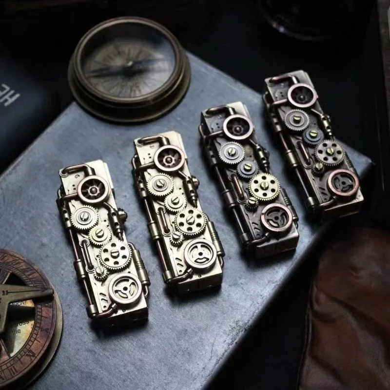 Механическая гасовая зажигалка ручной работы в стиле панк чистая медь сварка