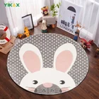 коврик для малыша декор для спальни Коврик для детской комнаты, круглый коврик, напольный коврик, симпатичный прикроватный детский коврик для ползания, компьютерного стула, фланелевый домашний декор для гостиной