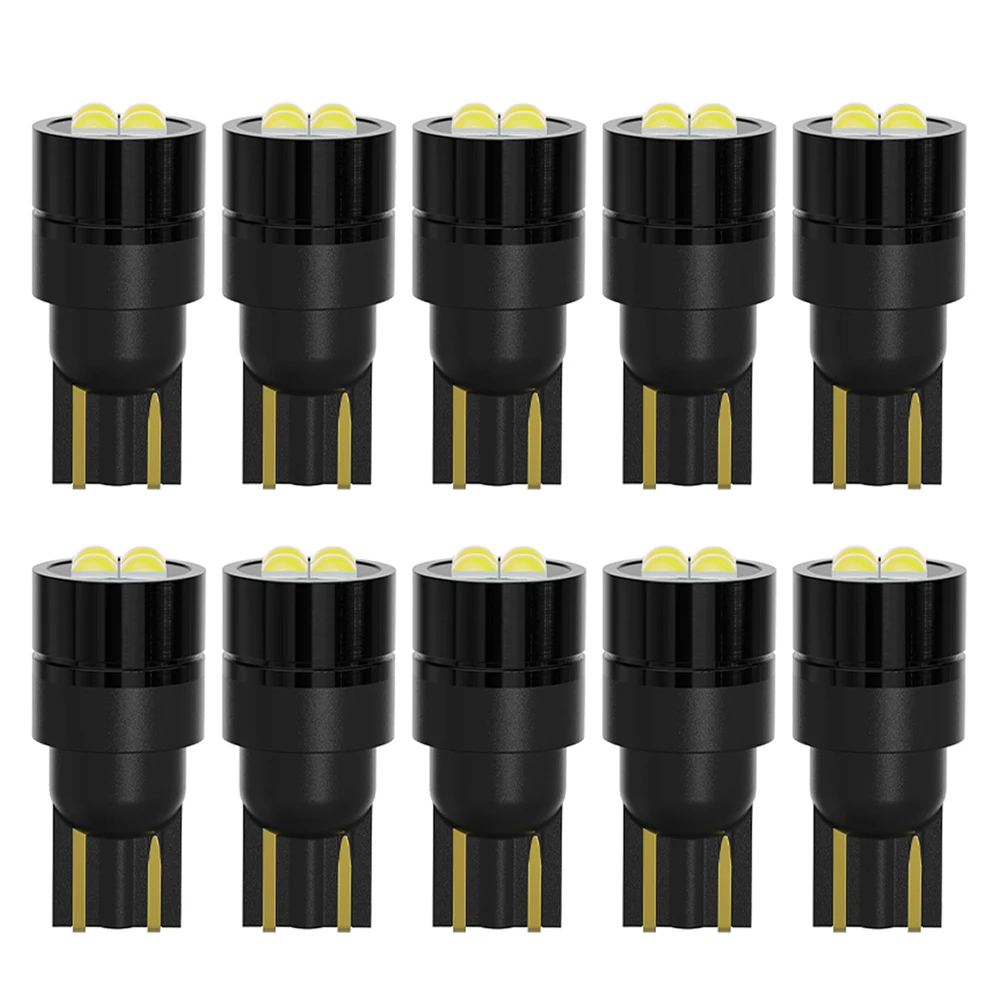 Светодиодная Автомобильная сигнальная лампа W5W T10, 10 шт., лампы 501 194 3030SMD, габаритные огни, лампы для чтения, Внутренние огни, 6000K, 12 В, теплый белый свет