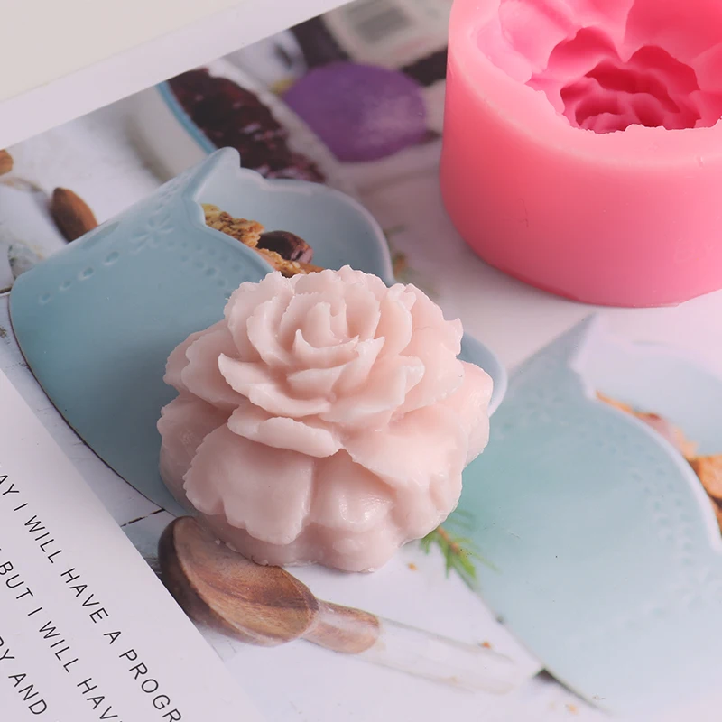MYUE Diy Handmade Soap Silicone Mold Flower Homemade Bath Face Soap Cake Baking Aromatherapy Gypsum Candle Gift Mold Box 96g