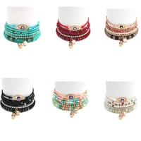 wangaiyao new fashion all match eye bead temperament multi layer hand jewelry hand beaded personality bracelet jewelry
