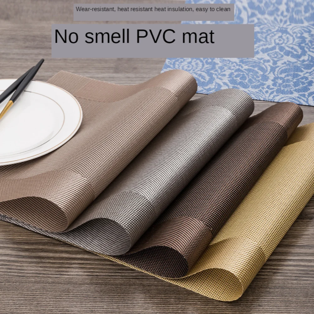 

PVC Washable Placemats for Dining Table Mat Non-slip Placemat Set In Kitchen Accessories Cup Coaster Wine Pad Coasters Set