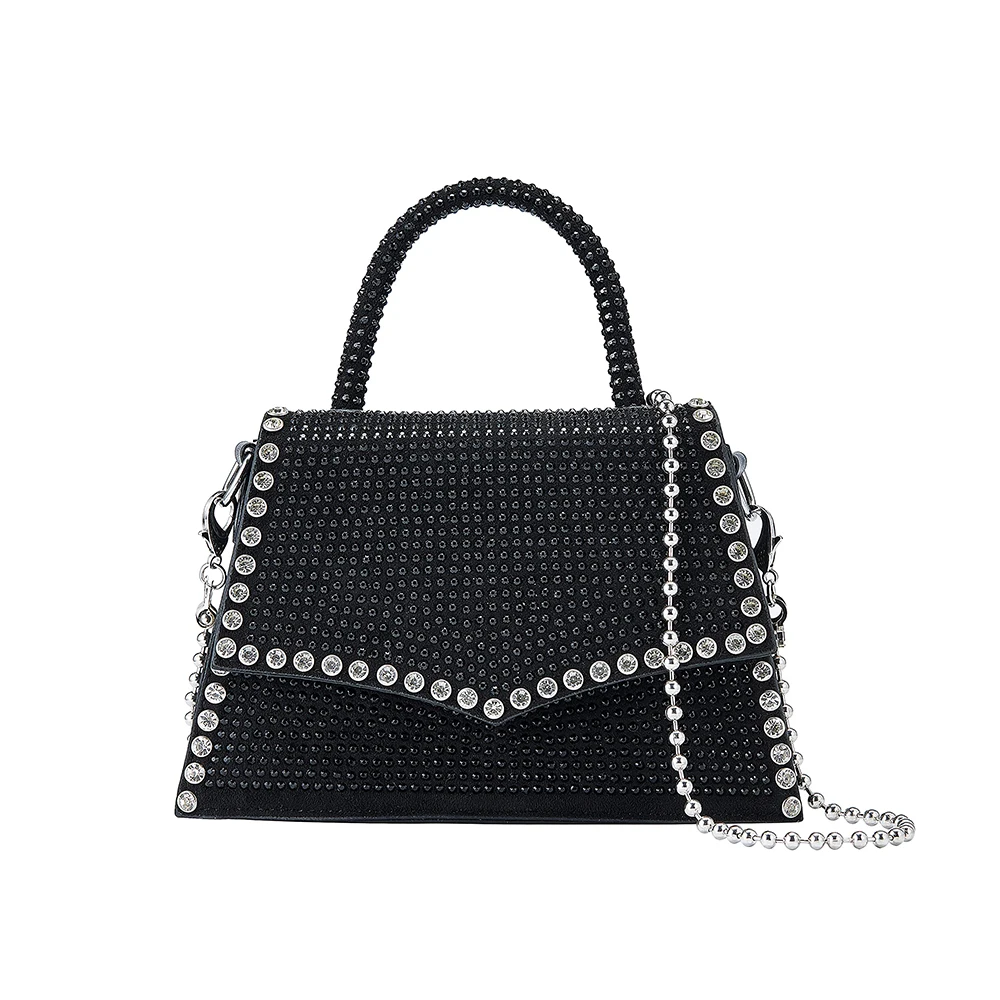 

Glitter Rhinestone Crossbody Evening Bag - Fashion Crystal Top Handle Bags Cocktail Party Club Bling Clutch Purse for Women