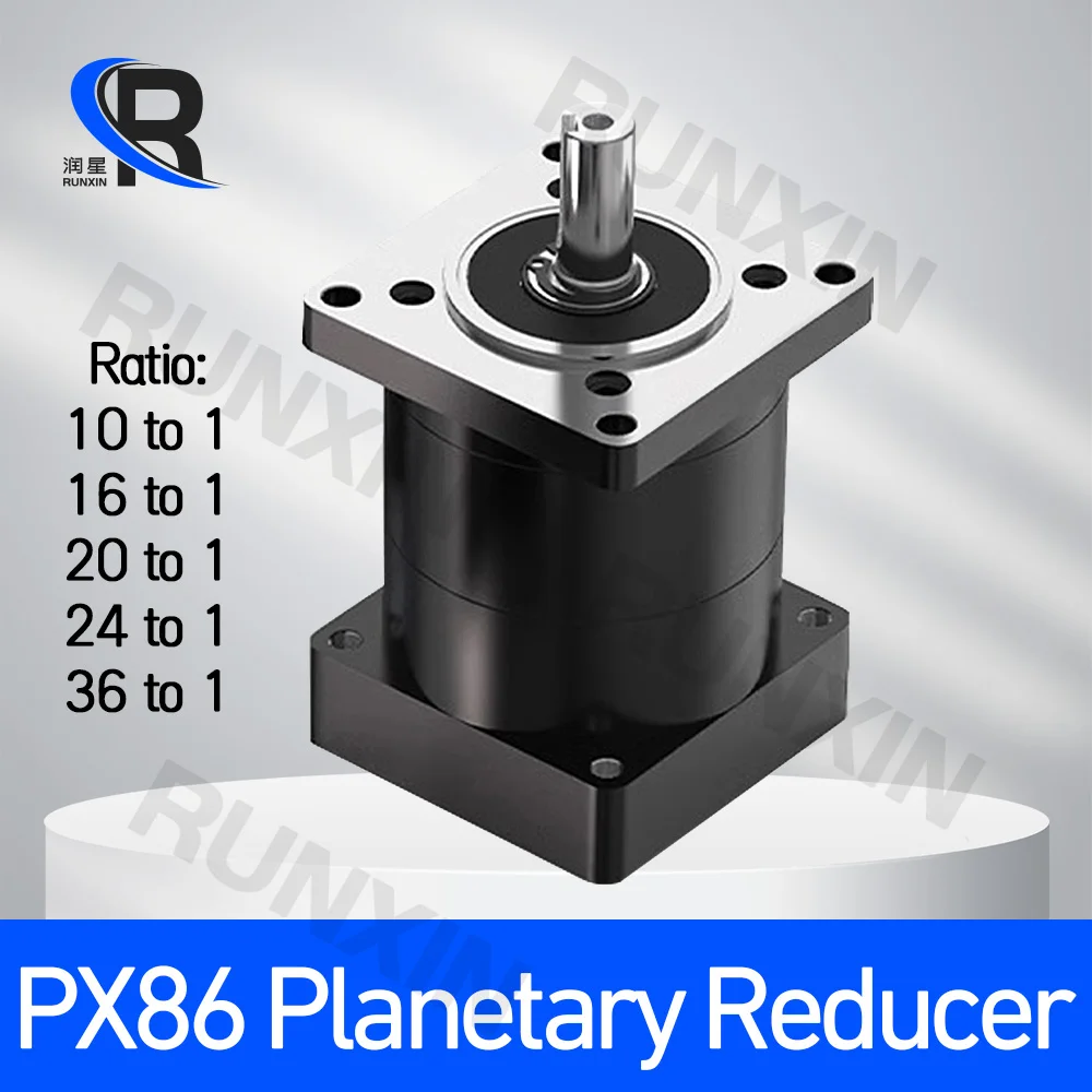 Планетарный редуктор PX86 передач 10/16/20/24/36 14 мм вход 16 выходной вал для шагового