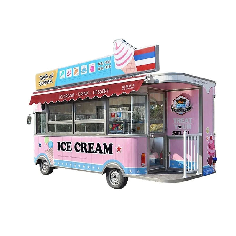 

Mobile Fast Food Truck Customized Streetscape Street Ice Cream Cargo Cart Outdoor Food Kiosk