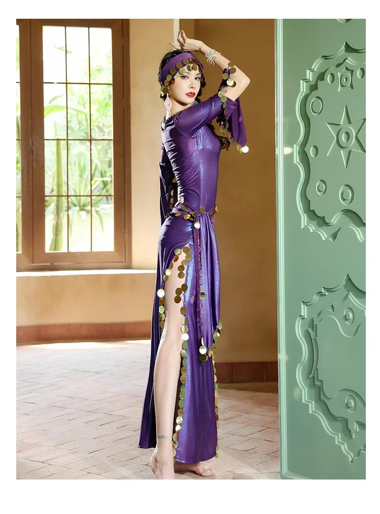 Костюм для танца живота женское платье с расширяющимися книзу рукавами и