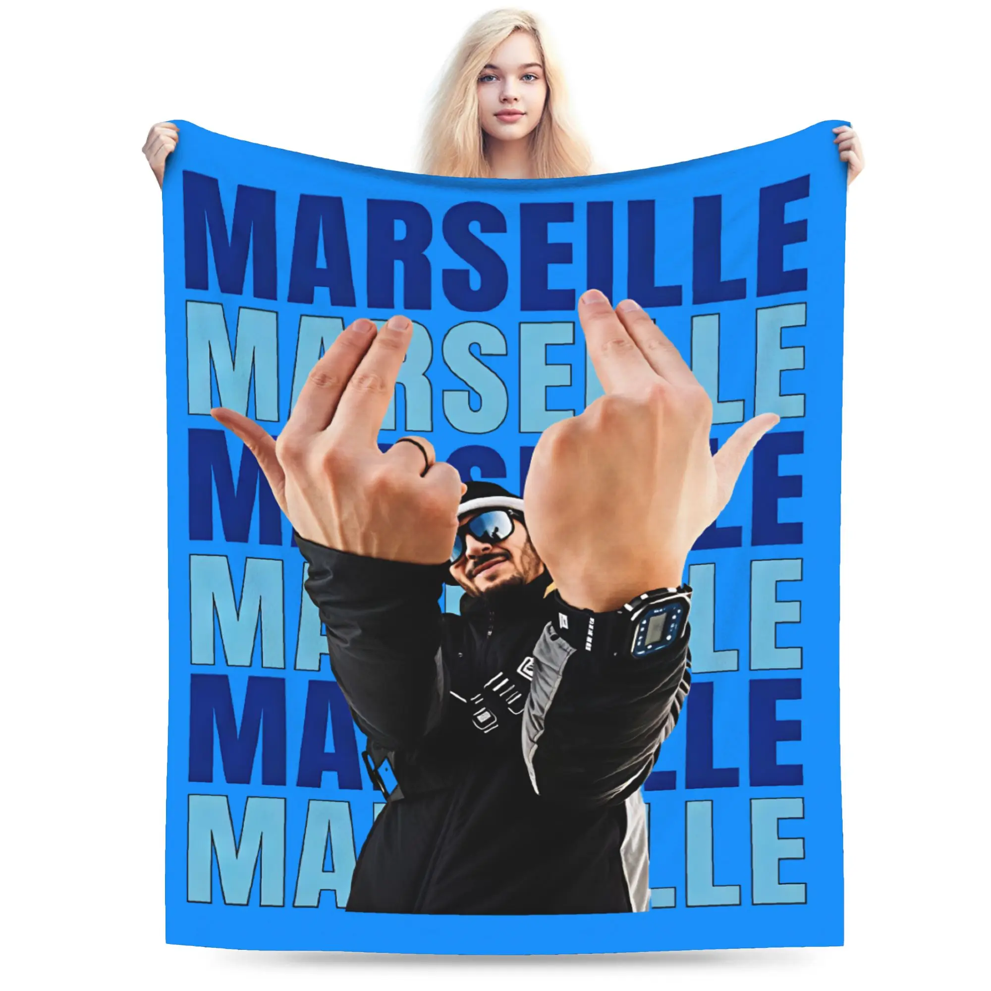 Фото Вязаное флисовое одеяло JULs Cest Marseille-Bebe Album 2026: легкий плед для путешествий и использования на открытом воздухе №3