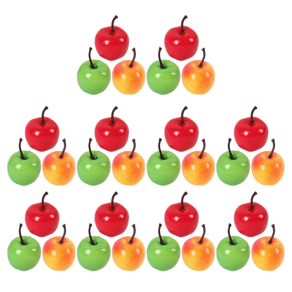 30 Pcs The Bubble Artificial Fruit Imitation Mini Apples Faux Foam Miniature Fake Fruits