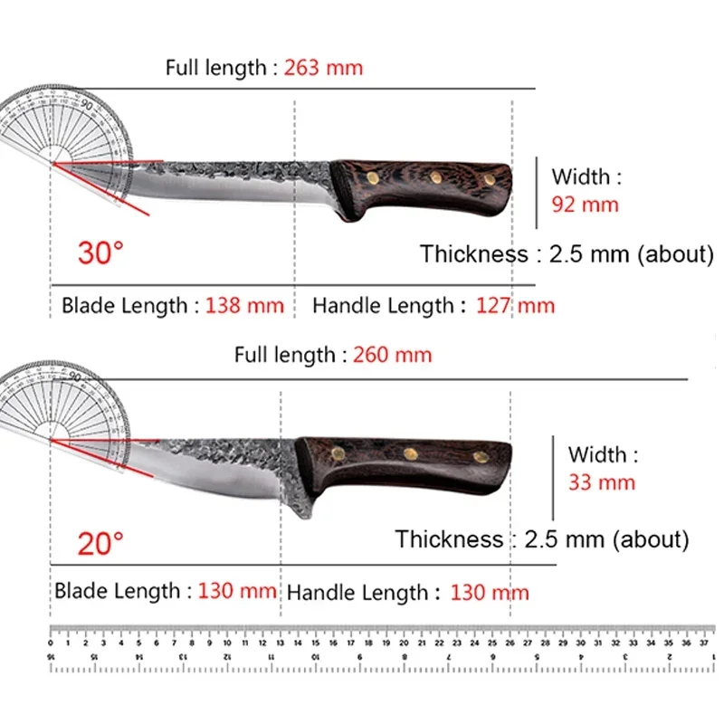 Кухонные ножи Ручной кованый нож для обвалки мясника Универсальный с деревянной