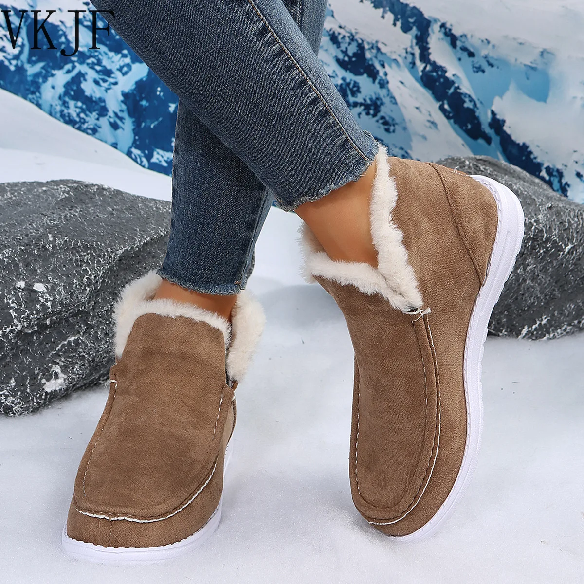 

2024 Women Winter Boots Thickening Plush Warm Snow Boots Cotton Shoes for Women Boots Plus Size Winter Shoes Botines Botas Mujer