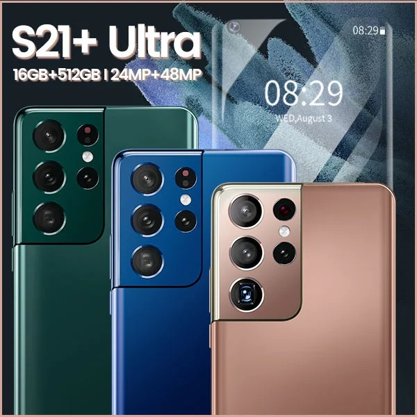 2022 S21+ Ultra Global Version 7.3 Inch Smartphone 16GB 512GB 6800mAh 48MP 5G Network Unlock Mobile Phones Celulares Telefone |