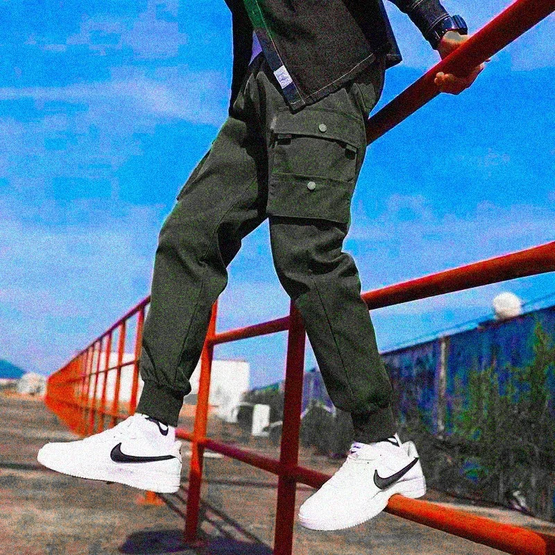 Толстые брюки для мужчин свободные спортивные штаны с завязками черные теплые