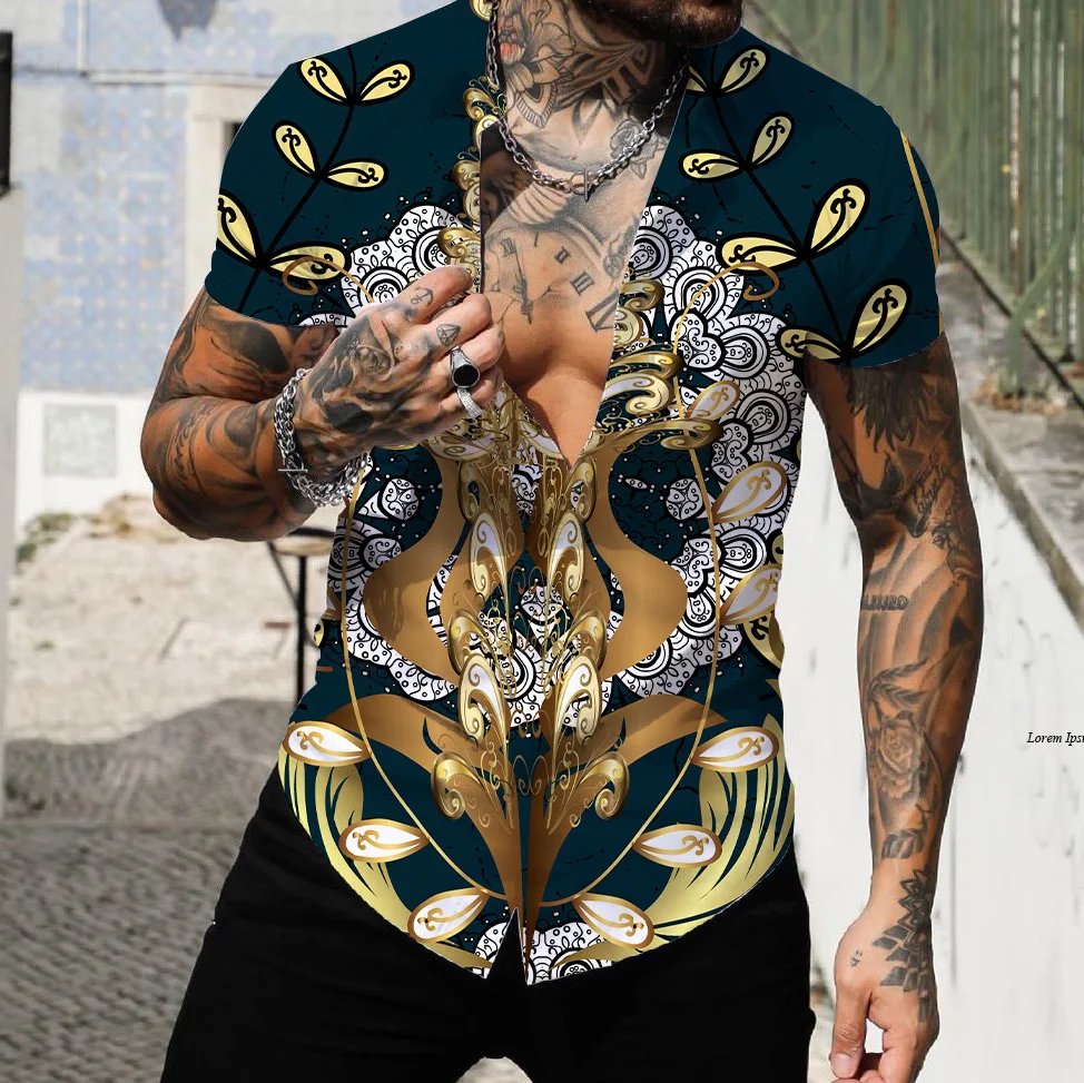 Рубашка мужская с воротником лацканами короткий роскошный топ для выпускного