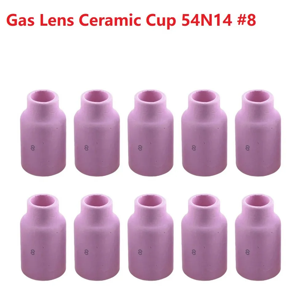 

10pc Alumina Nozzle Gas Lens Ceramic Cup 54N14 #8 SR DB PTA WP-17 18 26 TIG Welding Torch 17/18/26 Welding Tools
