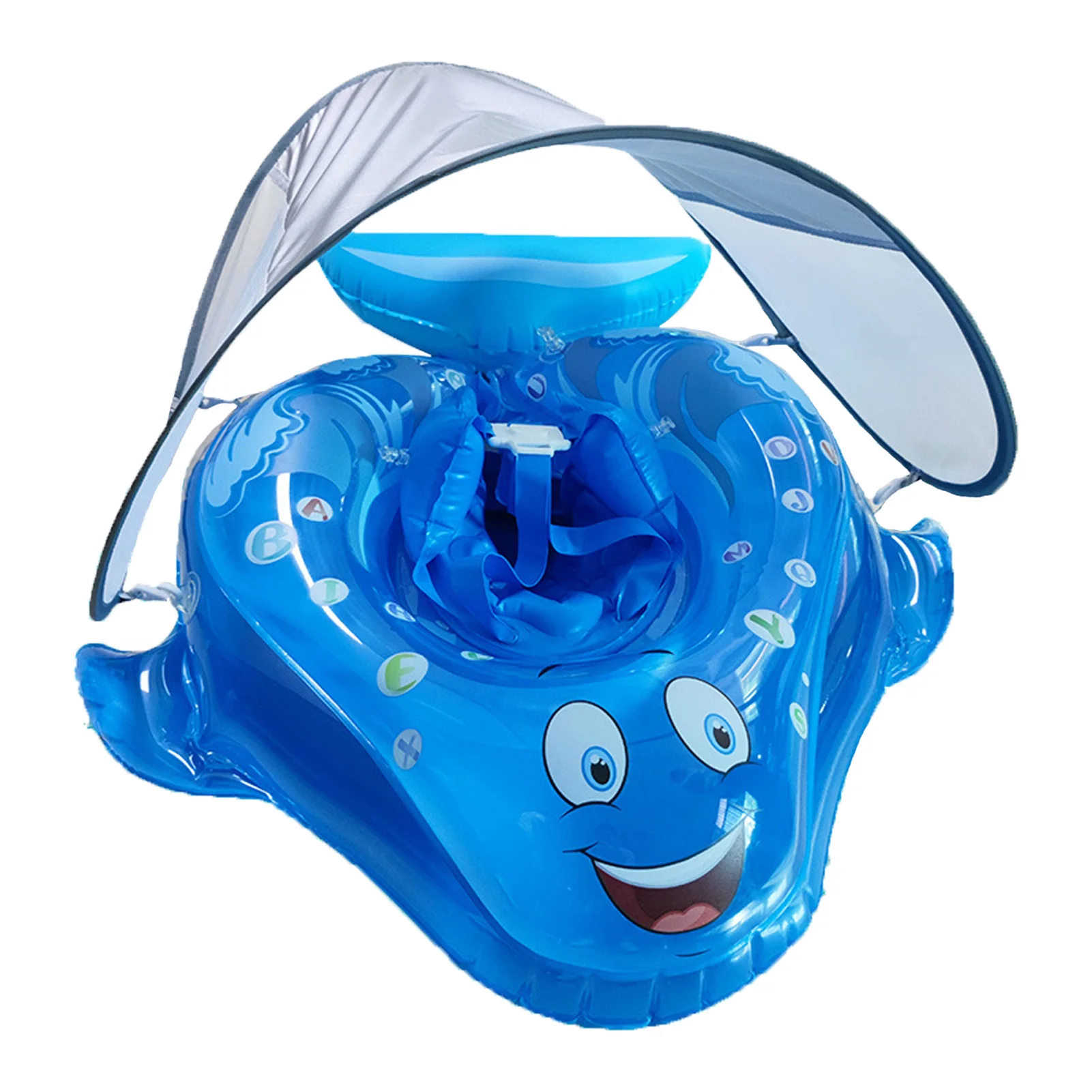 

Infant Pool Float With Sun Canopy Inflatable Baby Swimming Float With Safety Bottom Support Add Tail No Flip Over For Age Of