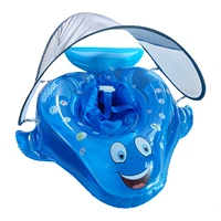 infant pool float with sun canopy inflatable baby swimming float with safety bottom support add tail no flip over for age of