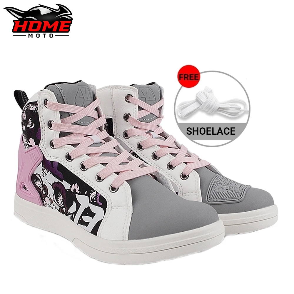 

New Motorcycle Boots Women Summer Breathable Casual Microfiber Leather Motocross Shoes Riding Motorbike Boots Moto Protection