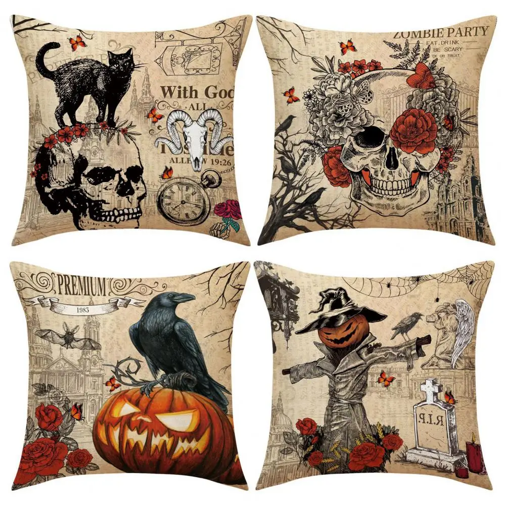 

Elegant Pillowcase Festive Halloween Pillow Cases Hidden Covers for Home Party