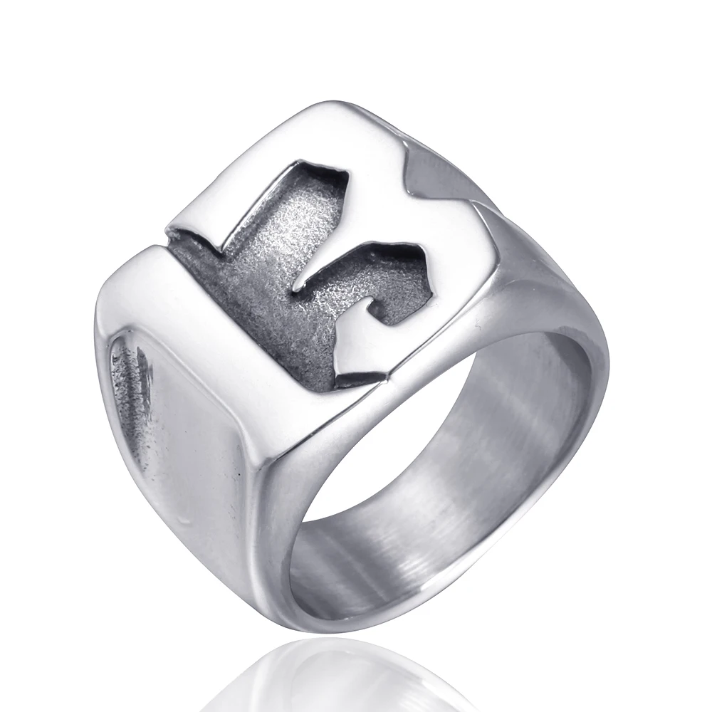 

Punk Size 7-14 # Stainless Steel Numeral 13 Letter Bicycle Titanium Steel Fashion Ring