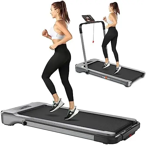 Under Desk Treadmill, Folding 2 in 1 Treadmill 265 lb Capacity 3.0 HP 18.13 Inch Widen Running Belt Walking Pad with APP Control