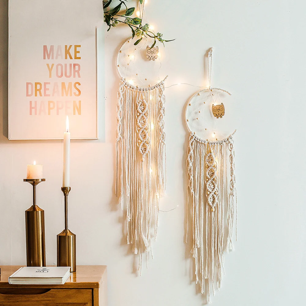 

Nordic Macrame Dream Catcher Boho Room Home Decor Moon Ramadan Decoration Wall Hanging Baby Room Decoration Kids Nursery