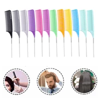 3pcs fine tooth comb metal pin anti static hair style rat tail comb hair edge styling hairdressin beauty tools trimmer brushes