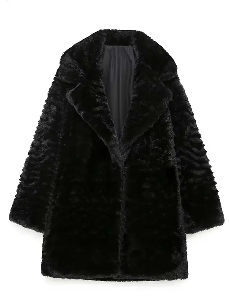 

Куртка женская зимняя из искусственного меха, с длинным рукавом