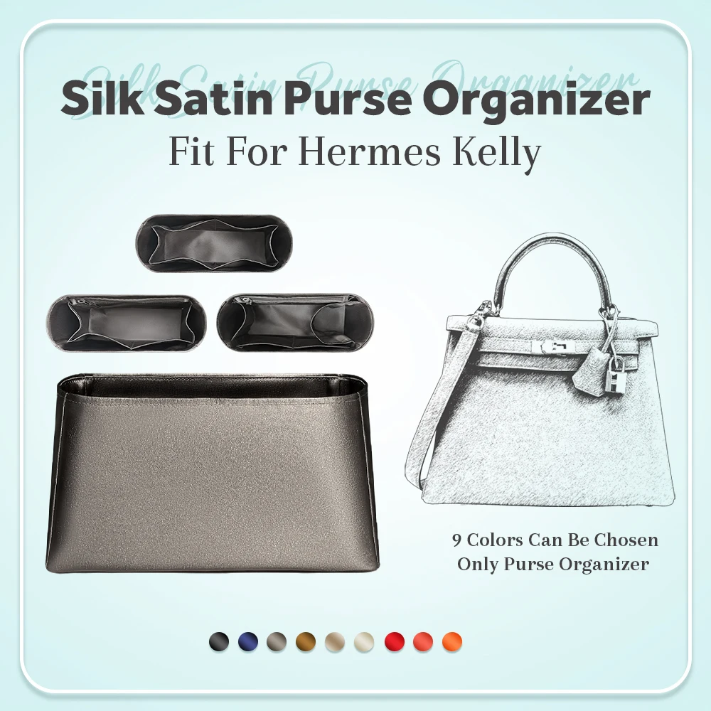 Шелковый Атласный органайзер для кошелька Внутренний сумок подходящий сумочки