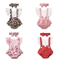 0 24m baby girl flower ruffle romper newborn backless jumpsuit headband girls sunsuit outfit 2pcs baby summer clothing