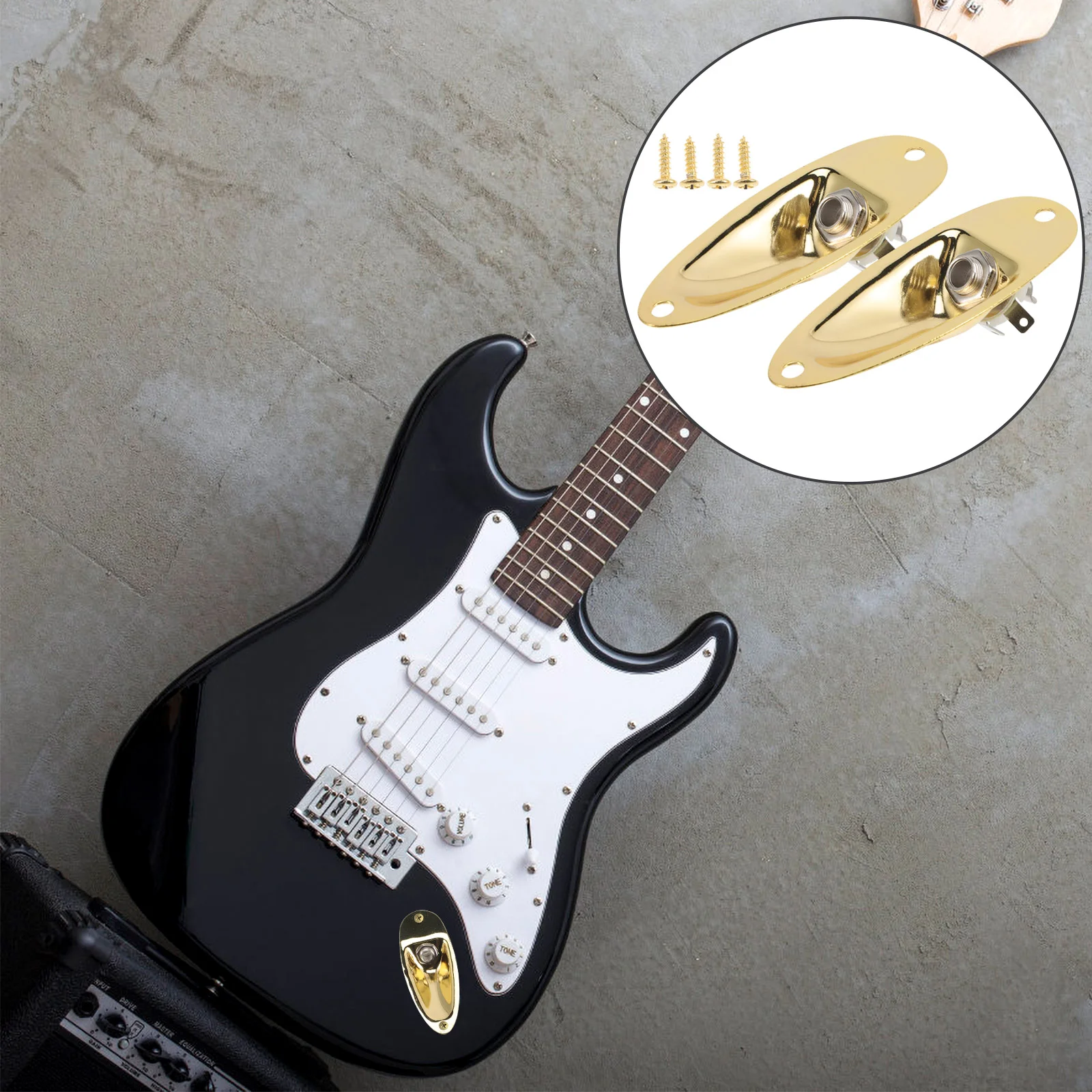 

Guitar Jacks Electric Metal Input Basssocket Plate Professional Accessories Output