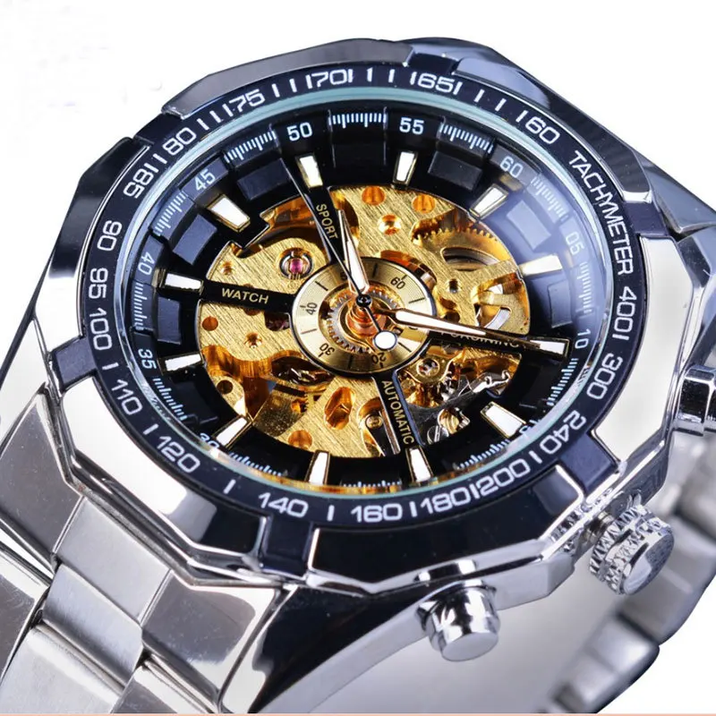 New Explosions of Men's Watches All Hollowed Out Men's Automatic Mechanical Watch Men's Business Leisure Steel Band Watches