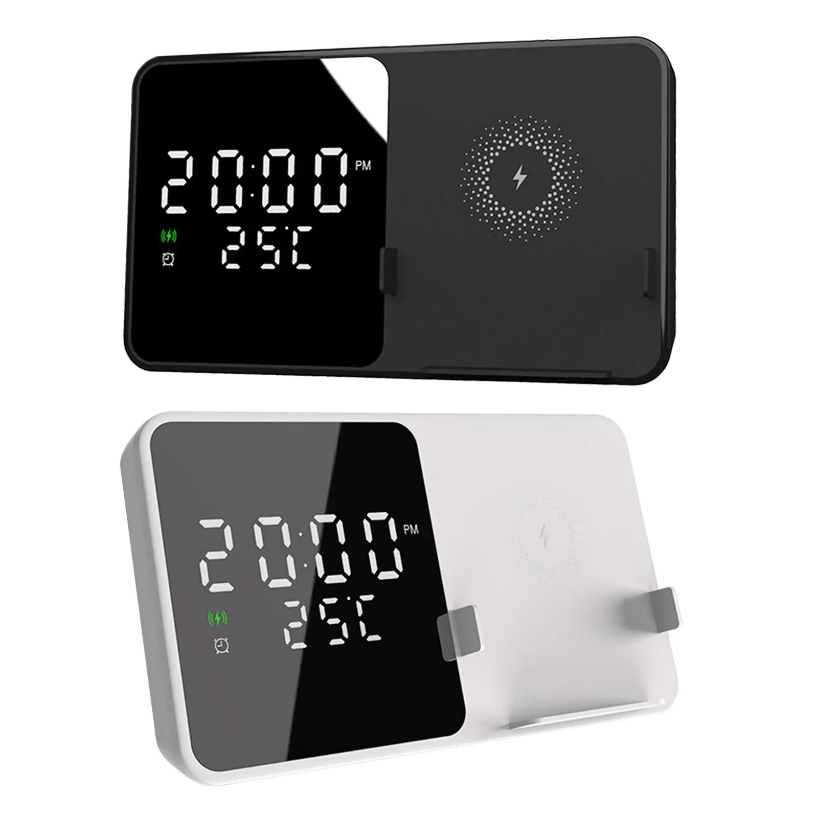 

15 Вт подставка для зарядного устройства цифровые часы Складная зарядная станция для смартфона подарок домашний прикроватный столик